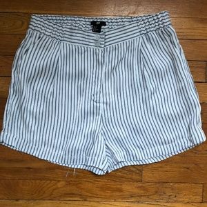 H&M Striped Satin Soft Shorts Size 6 NWOT